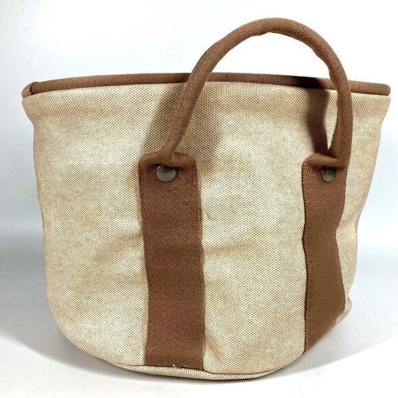 HERMES Sac-à-Bichette Bichette Bag Bucket Interior Hand Bag Coating canvas . - Picture 6 of 11
